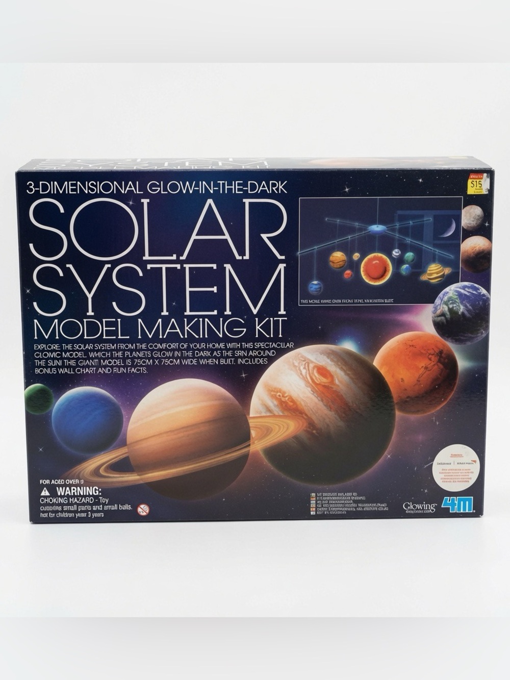 🆕 4M 3D Glow-in-the-Dark Solar System Model Making Kit 🌌✨ NIB